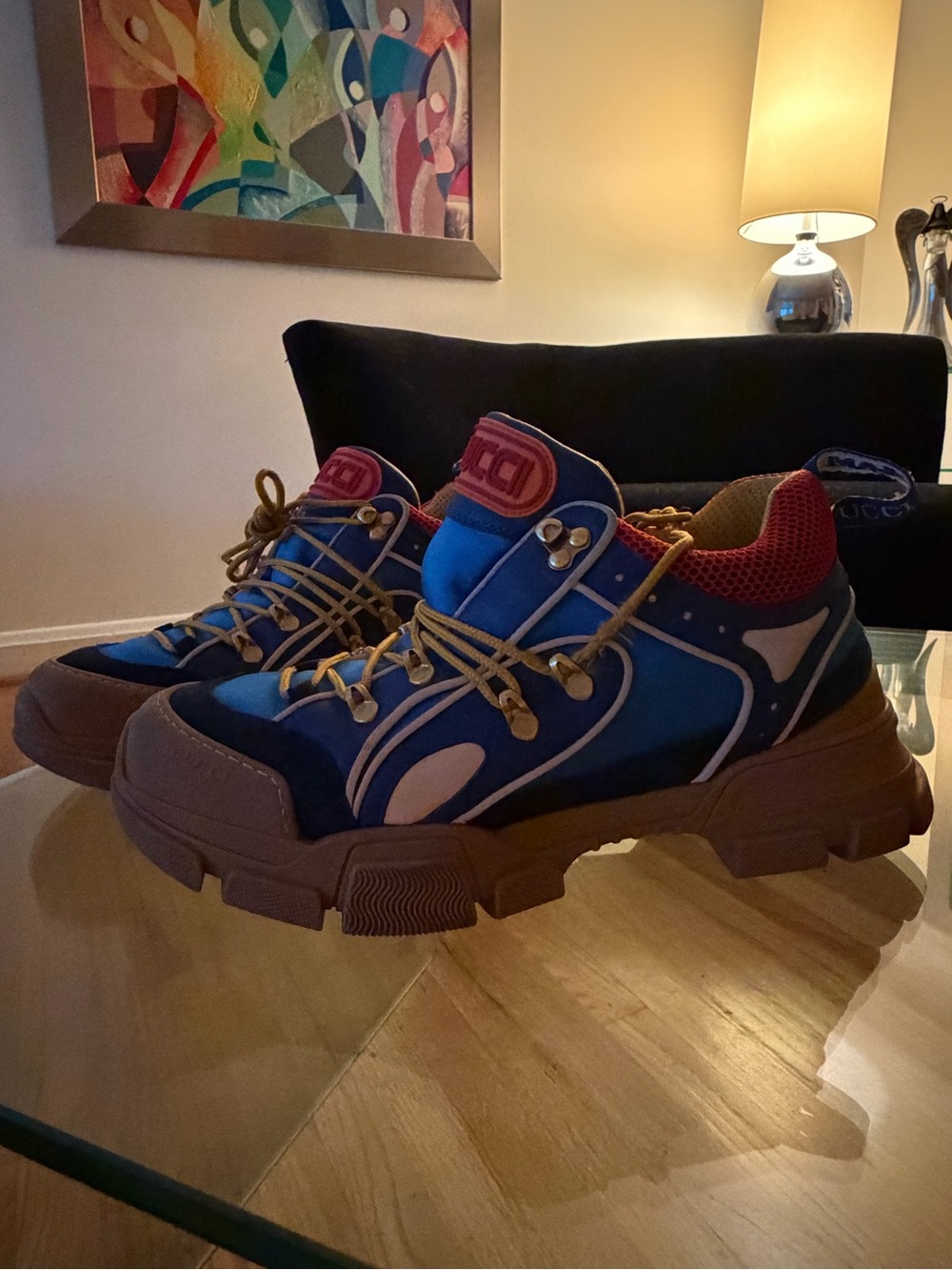 Gucci Blue & Brown Chunky Sneaker - Picture 2 of 6